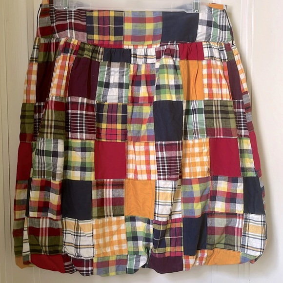 American Eagle Outfitters Dresses & Skirts - American Eagle Outfitters Bubble Skirt Madras Plaid Patchwork Size 2